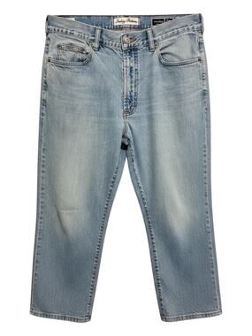 Indigo Palms‎ Size 36 X 32 Women's Jeans Cropped Mid Rise Soft Light Indigo Blue